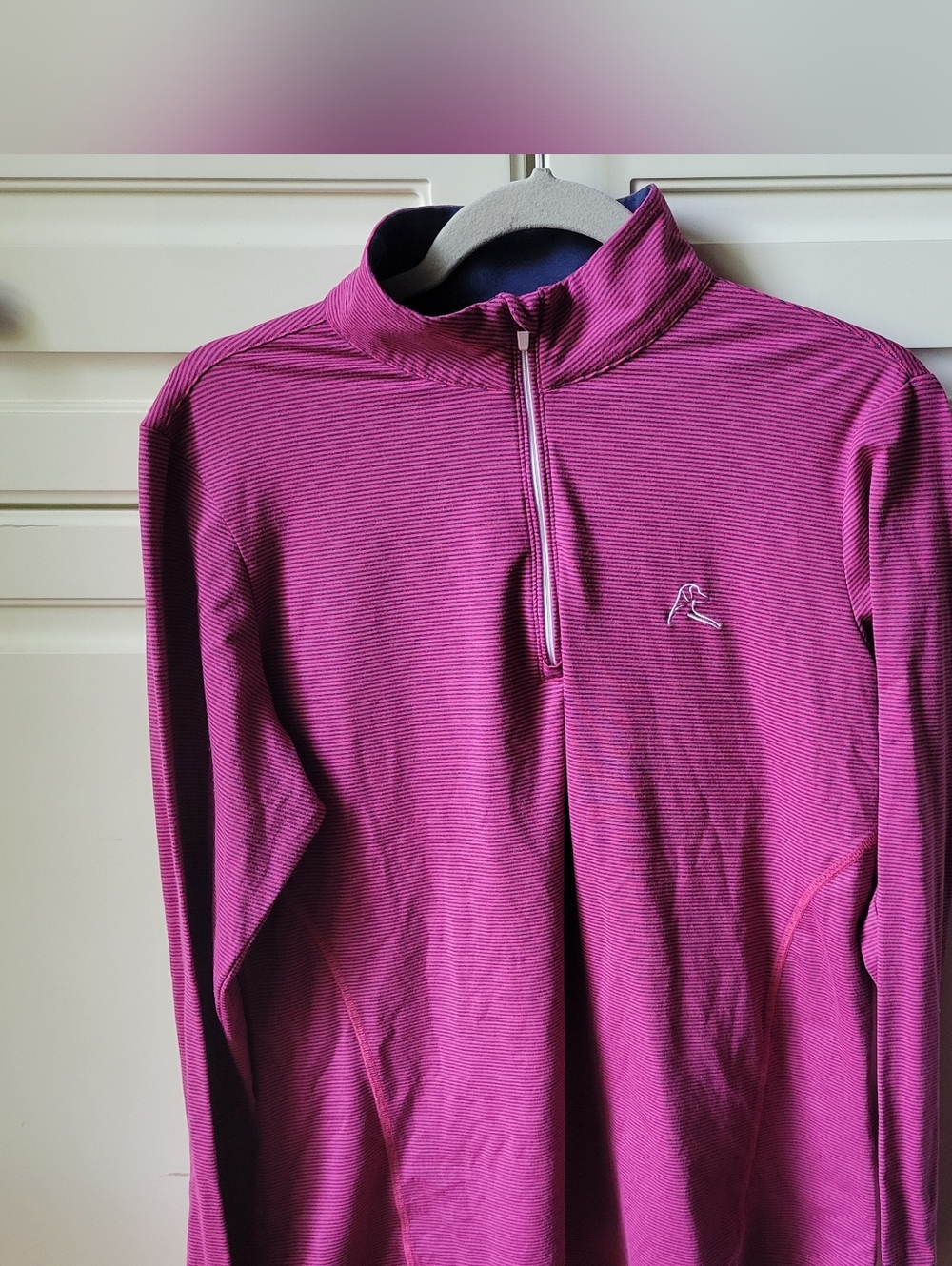 Rhoback Pullover Mens Large  Striped 1/4 Zip Performance Stretch Golf